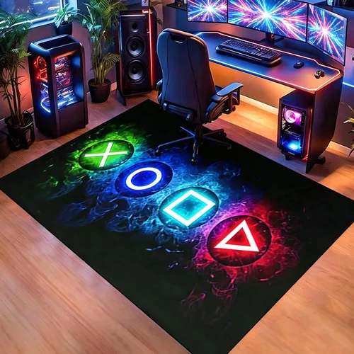 Vista 23 de Alfombras de juegos para niños y adolescentes, decoración de dormitorio, alfombras de jugador para sala de estar, alfombras de mando de gamepad