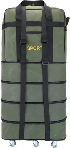 Vista 14 de Bolsa de lona Oxford de viaje expandible extra grande con ruedas Negro