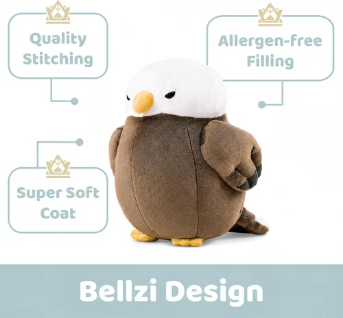 Vista 6 de Bellzi Peluche de águila calva