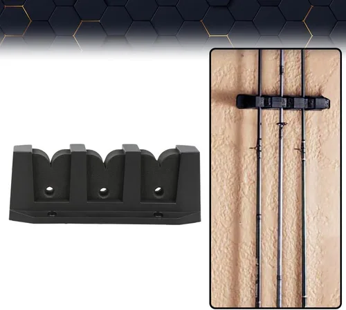 Vista 9 de PIT66 Soporte de caña de pescar montado soporte de caña horizontal 3 Barco de pesca Gear Pole Storage Holder Mount Plastic