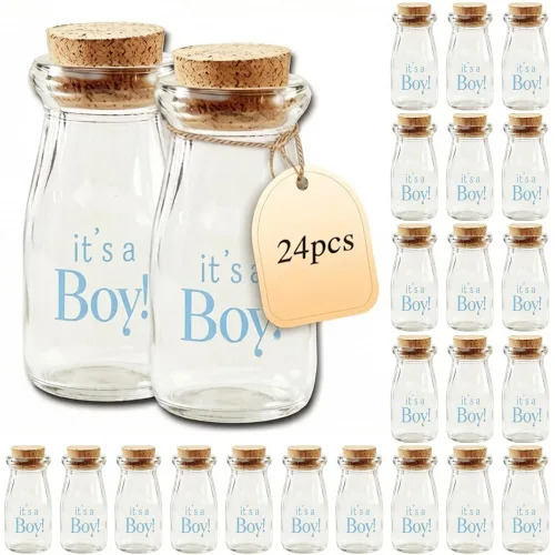 Vista 10 de Kate Aspen Botella de leche vintage impresa de 3.8 onzas - It's a Girl! (juego de 12) gráficos actualizados, It's A Girl Pink 2 (27196NA-GIRL)
