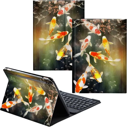 Vista 22 de Funda para Samsung Galaxy Tab S6 Lite 2022/2020 Teclado Inalámbrico Desmontable y Cubierta De Soporte De Cuero PU Funda Protectora Para Samsung