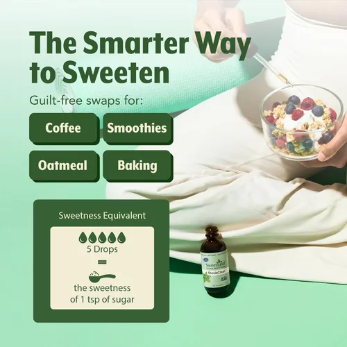 Vista 5 de SweetLeaf Stevia Drops - Edulcorante líquido, SteviaClear, 4 onzas líquidas, paquete de 2 Unflavored Sweet Drops, Organic Stevia Leaf Extract