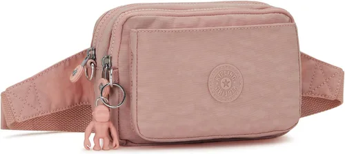 Vista 2 de Kipling Abanu - Bolso cruzado para mujer, ligero, ajustable, de nailon con bolsillos con cremallera multicompartimento, color rosa tierno, Rosa