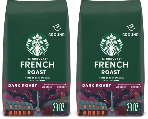 Vista 50 de Starbucks Café de tierra asado oscuro asado francés, bolsa de 28 onzas Café molido 100% arábigo; tostado francés tostado oscuro; 1 bolsa, 28 onzas