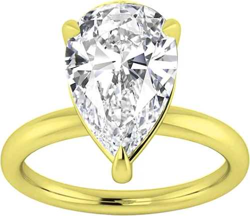 Vista 5 de Anillo de moissanita de 3.0 quilates, anillo de boda en forma de pera, anillos solitarios de plata de ley 925, anillo de compromiso de corte de pera