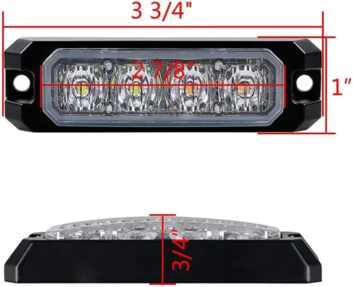 Vista 2 de CORP - Barra de luz estroboscópica intermitente para montaje en superficie, impermeable, SYNC, de advertencia de emergencia, 12 V-24 V