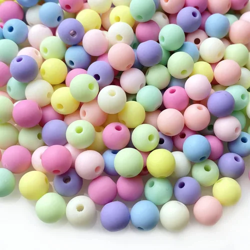 Vista 8 de Jmassyang 800 cuentas redondas de plástico pastel acrílicas de color caramelo de 0.236 pulgadas (0.236 in), mezcla de colores caramelo, cuentas
