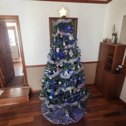 Vista 2 de RPGT Tira de luces de Navidad con 500 luces LED de 172 pies, cable verde, cadena de luces parpadeantes para exteriores, enchufable, 12 modos