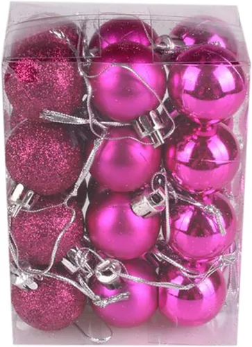 Vista 14 de QueenBox® 24 bolas de Navidad de plástico de 1.18 pulgadas para decoración de árbol de Navidad, vacaciones y fiestas