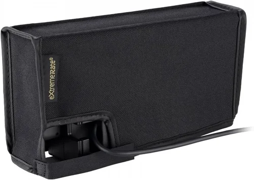 Vista 2 de eXtremeRate Cubierta antipolvo de nailon negro, forro suave y limpio, funda impermeable antiarañazos para Nintendo Switch y Switch OLED Dock de carga