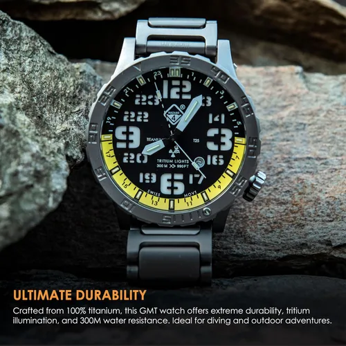 Vista 3 de HAZARD 4 Heavy Water Diver™ : Titanium Tritium Dive-Watch