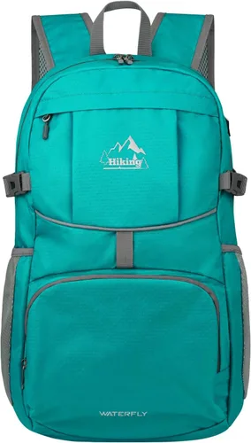Vista 11 de WATERFLY Mochila de senderismo plegable: mochila de día de 25L ultra ligera para mujer y hombre - pequeña mochila plegable compacta para deportes al