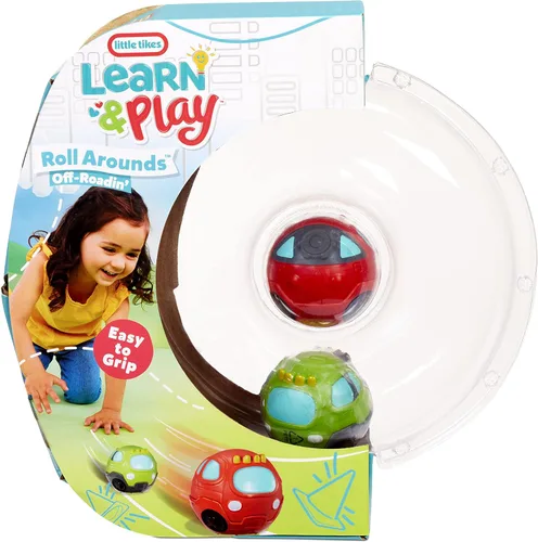 Vista 2 de Little Tikes Learn & Play Roll Arounds Off Roadin' Vehicle Paquete de 2 autos de juguete y juego de pelota en uno, fácil agarre y rollo, regalos