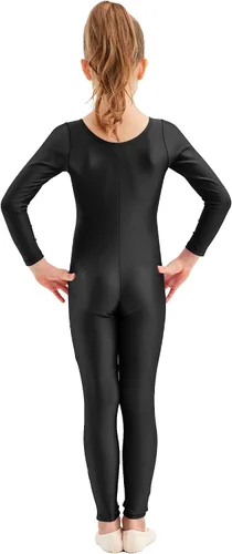 Vista 4 de Malla de una pieza Speerise, de mangas largas, hecha en Spandex, para niñas que practican danza