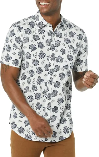 Vista 4 de Tienda Essentials Camisa de popelina de manga corta ajustada para hombre