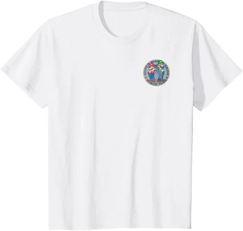 Vista 25 de Super Mario Bros Luigi Left Chest Since 1985 - Camiseta gráfica Negro