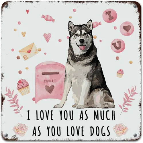 Vista 25 de Wall Decor Metal Sign Love Mails French Bulldog Sign I Love You As Much As You Love Dog Retro Street Hanging Sign Saint Valentine's Day Metal Plaque