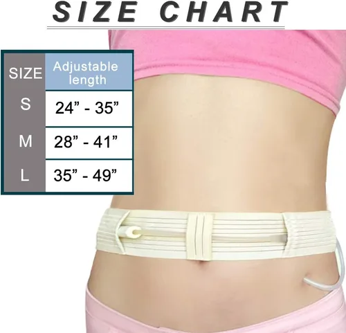 Vista 3 de Hola Health Cinturón PD transpirable, suministros de catéter de diálisis peritoneal, accesorios de soporte abdominal, bandas ajustables para el Beige