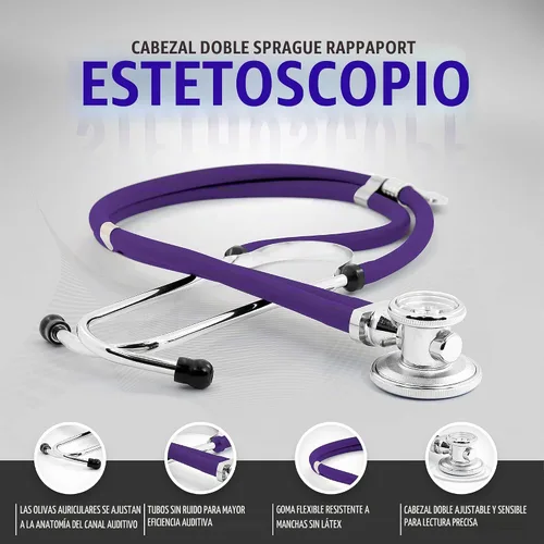 Vista 7 de ASA TECHMED Kit integral de fisioterapia para el hogar – bolsa de transporte, manguito de presión arterial, estetoscopio, cinturón de marcha, morado