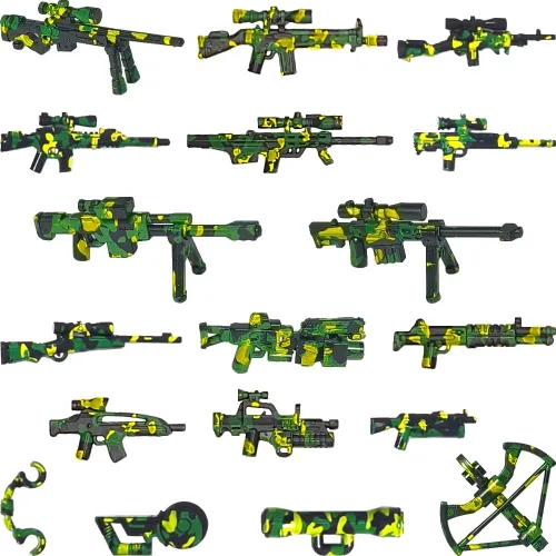 Vista 3 de 390+ Piezas Paquete de Armas Militares Juguetes de Bloques de Construcción Conjunto de Armas del Ejército Conjunto de Equipo de Soldado Kits