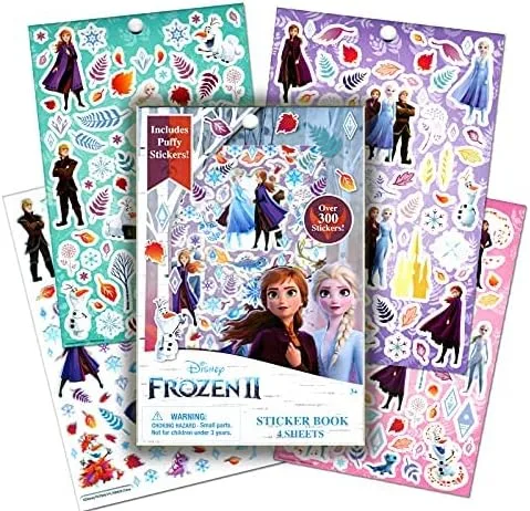 Vista 6 de Disney Frozen and Frozen 2 - Juego de libros de actividades para colorear y calcomanías