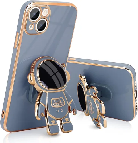 Vista 16 de Pepmune Funda compatible con iPhone 14 Plus, diseño de soporte de astronauta en 3D, protección de cámara, a prueba de golpes, suave funda para Apple