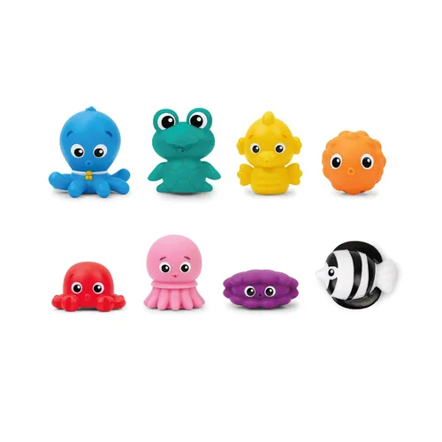 Vista 10 de Baby Einstein Ocean Explorers Opus Bath Pals - Juego de regalo de 11 piezas, libro de baño impermeable, tazas de baño, juguetes de baño