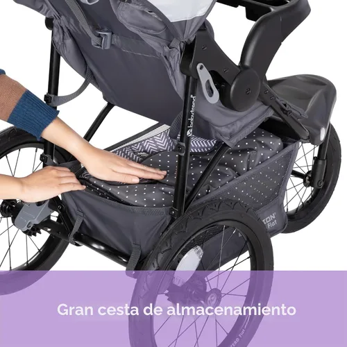 Vista 8 de Baby Trend Expedition® Zero Flat Jogger con luces LED, Dash Gris