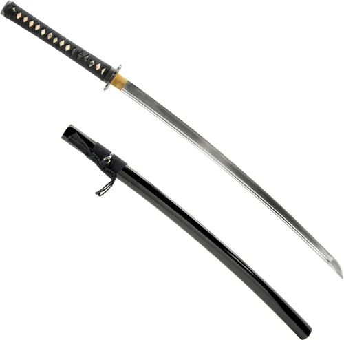 Vista 8 de HMS Samurai Katana Sword, Functional, Hand Forged, 1045 Carbon Steel, Heat Tempered, Full Tang, Sharp