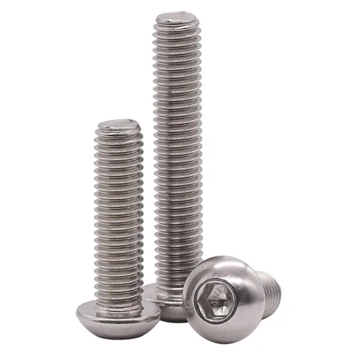 Vista 8 de Tornillos de cabeza de enchufe de 3/8-16 x 1 botón, acero inoxidable 304 18-8, rosca completa, rosca gruesa UNC, accionamiento hexagonal Allen, 5