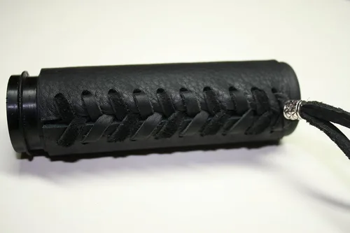 Vista 4 de Fundas de agarre de motocicleta de cuero negro resistente para motocicletas