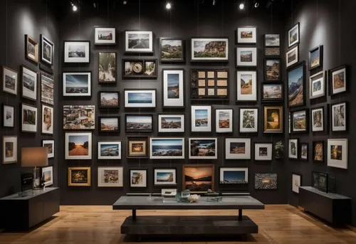 Vista 7 de STAS Cliprail Pro - Juego de sistema para colgar fotos, color negro, cubre 4.92 pies de espacio de pared, riel de fotos resistente y kit de galería