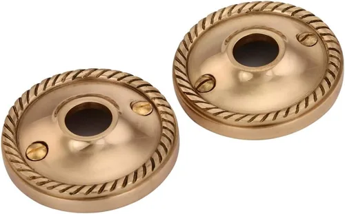 Vista 16 de Renovators Supply Manufacturing Par de rosetas de pomo de puerta de 2.38 pulgadas de latón antiguo decorativo para puerta