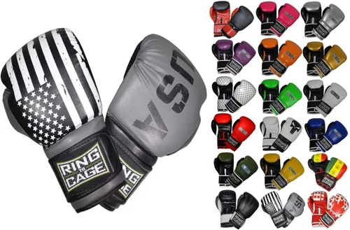 Vista 6 de Guantes de boxeo para entrenamiento de gimnasio Verde neón/negro