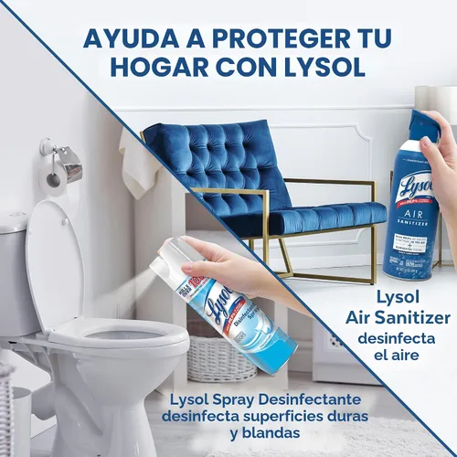 Vista 5 de Lysol Spray desinfectante + desinfectante de aire, lino crujiente y lino