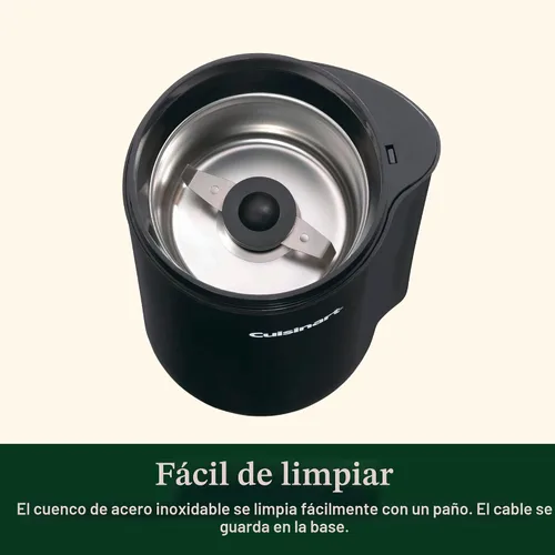 Vista 6 de Cuisinart Molinillo de café, molinillo de granos de café con control de un solo toque con cuenco y cuchillas de acero inoxidable, capacidad de 2.5
