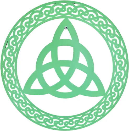 Vista 4 de Exclusively Irish Trinity Knot - Colgante de pared de forma redonda (latón antiguo)