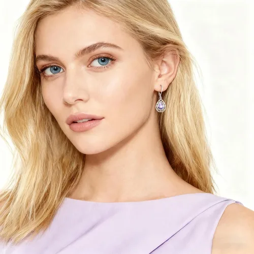 Vista 331 de Aretes colgantes de plata de ley con diseño de árbol de la vida, flor, abeja, animales, gato, colibrí, piedra lunar, turquesa, aretes con cierre