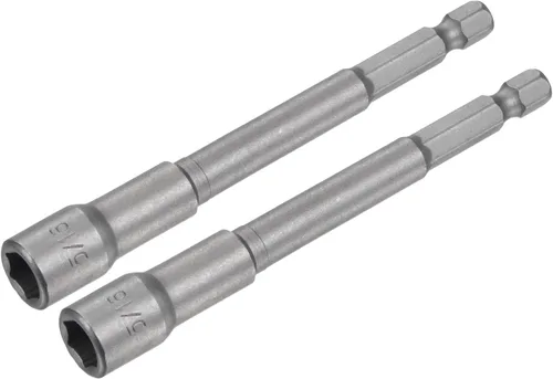 Vista 6 de uxcell Broca de cambio rápido para tuercas, vástago hexagonal de 1/4 de pulgada, brocas de ajuste de tuerca magnética de 1/4 pulgadas, 4 pulgadas