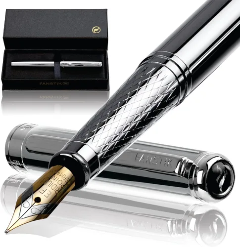 Vista 24 de FANSTIK Bolígrafo de lujo negro y dorado, juego de regalo elegante para mujeres, chapado en oro real de 24 quilates, juego de regalo profesional