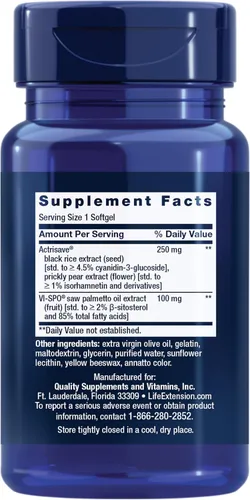Vista 2 de Life Extension Crecimiento del cabello para hombres, ActriSave® de tuna y arroz negro, VI-SPO® de palma enana americana, apoya el crecimiento
