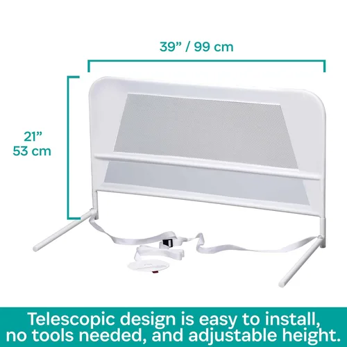 Vista 3 de KidCo Protector de riel de cama de malla para niños pequeños de 39 pulgadas de largo para colchón individual, doble, matrimonial, Queen y King