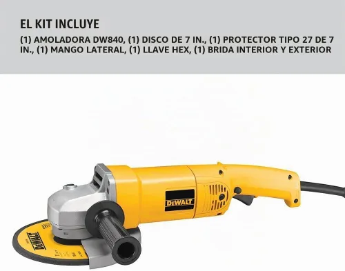 Vista 5 de DEWALT Amoladora angular, 7 pulgadas, 13 amperios, 8,000 RPM, con sistema de expulsión de polvo, con cable (DW840)