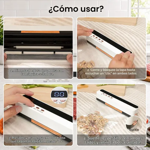 Vista 4 de Portable Cordless Vacuum Sealer, Rechargeable Food Sealer Machine