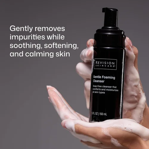 Vista 2 de Revision Skincare Limpiador suave en espuma, limpiador facial sin jabón y removedor de maquillaje, calmante e hidratante, 5 onzas líquidas