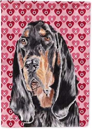 Vista 364 de Caroline's Treasures SS4484GF Bandera de jardín con diseño de bulldog inglés y corazones para el Día de San Valentín, bandera decorativa para patio