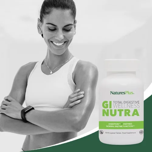 Vista 5 de NaturesPlus GI Natural Total Digestive Wellness - 90 tabletas de dos capas - con L-glutamina, probióticos, prebióticos y enzimas - Sin gluten - 30