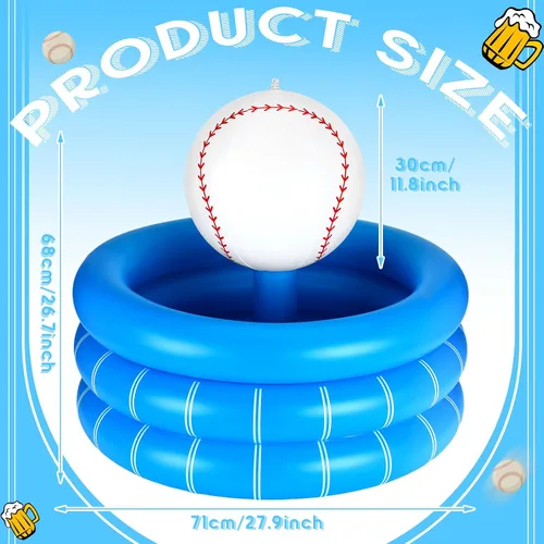 Vista 3 de Bencailor - Barra de servir inflable de PVC para bebidas de fútbol, juego de lanzamiento, decoración de fiesta, rugby, baloncesto, béisbol