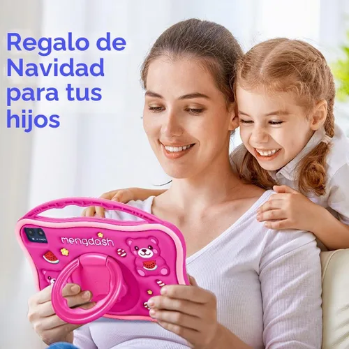 Vista 7 de Tablet para Niños MengDash, Tablet de 10.1 Pulgadas para Niños de 3-10 Años, Tablet Educativa para Niños Pequeños Android 14, 8GB RAM+64GB ROM Rojo